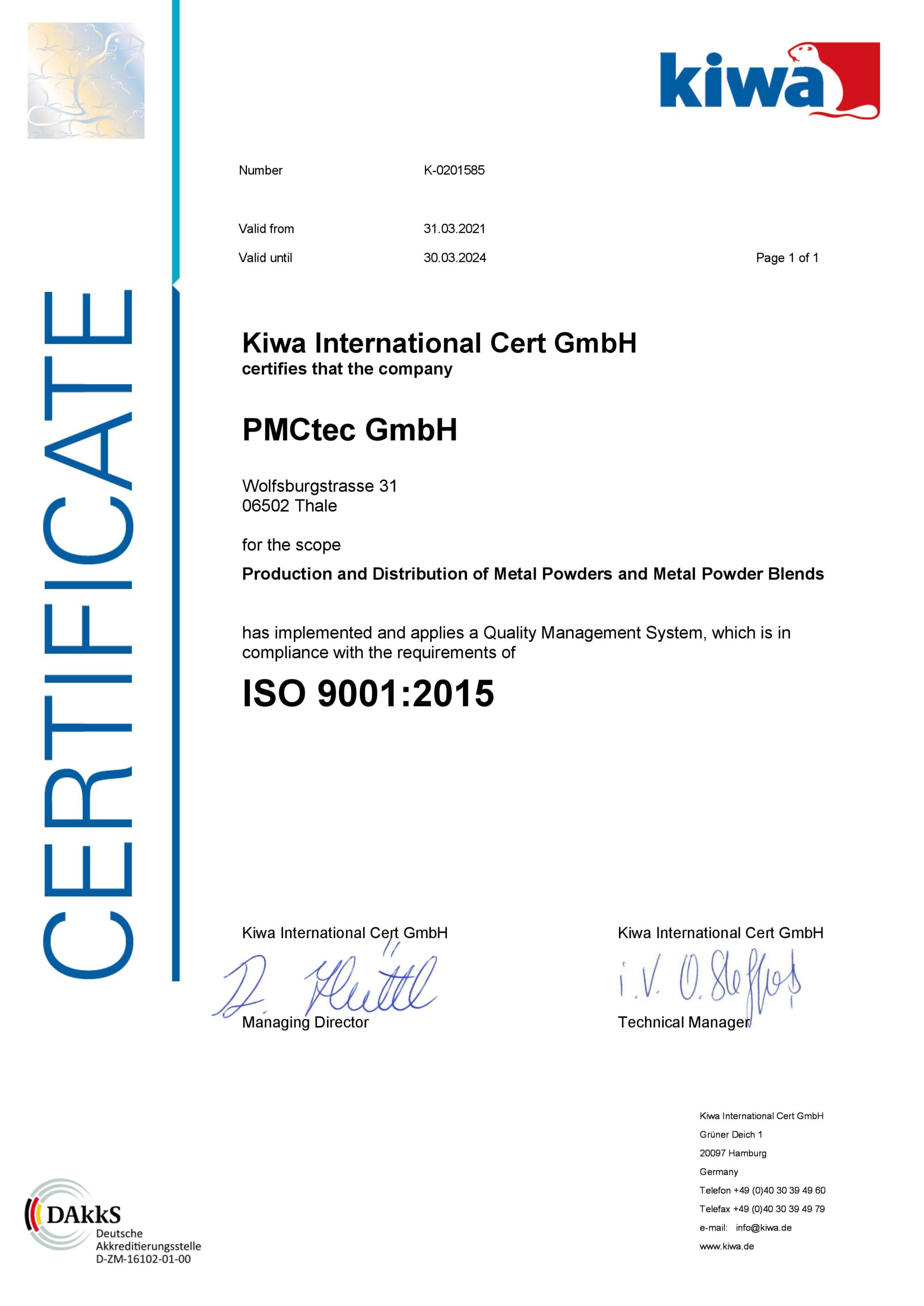 ISO9001:2015 Englisch